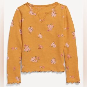 Old Navy Yellow and Pink Floral Long Sleeve Tee